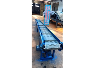 7.5米鏈板輸送機(jī) 不銹鋼鏈板輸送帶耐高溫流水線